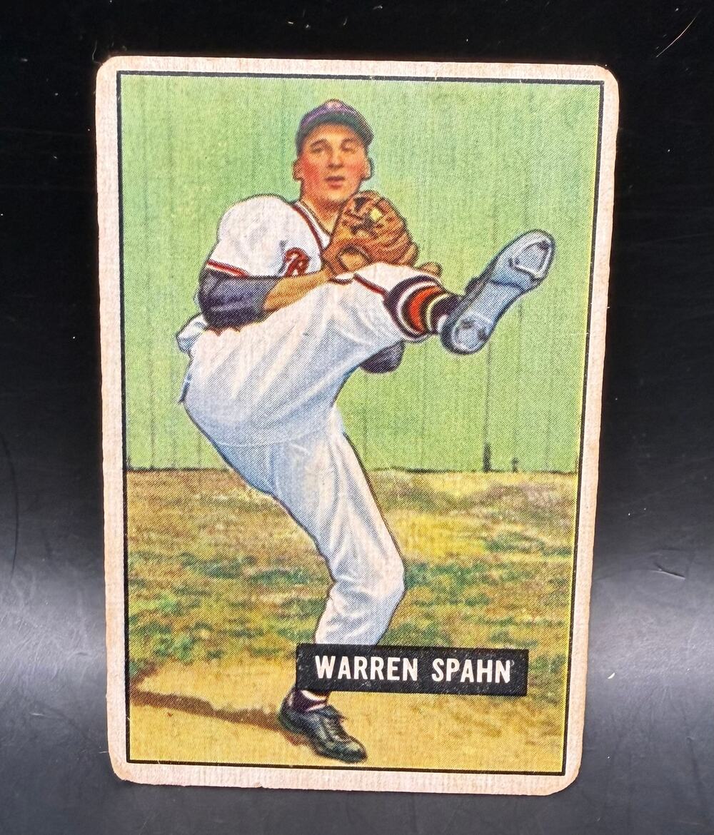 1951 Bowman Warren Spahn Boston Braves HOF MLB Baseball Milwaukee Braves